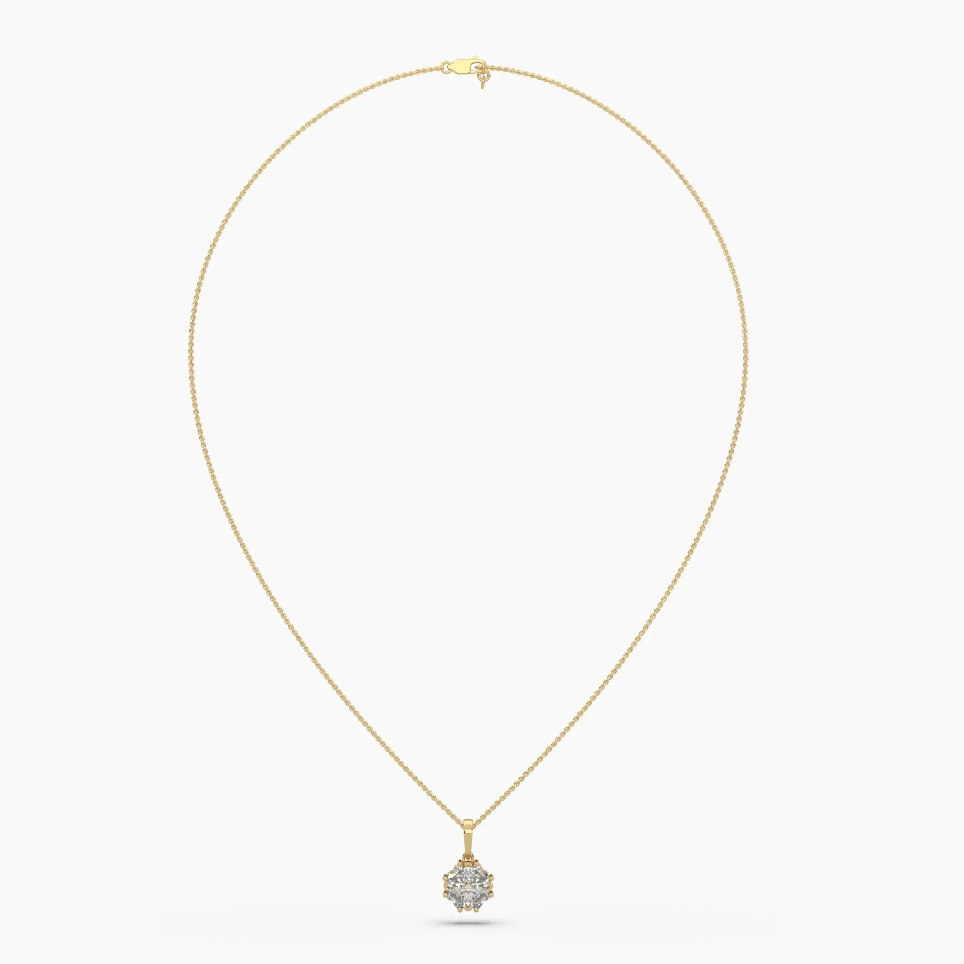 1ctw Heart Clover Lab Grown Diamond Pendant Necklace | 14k Gold