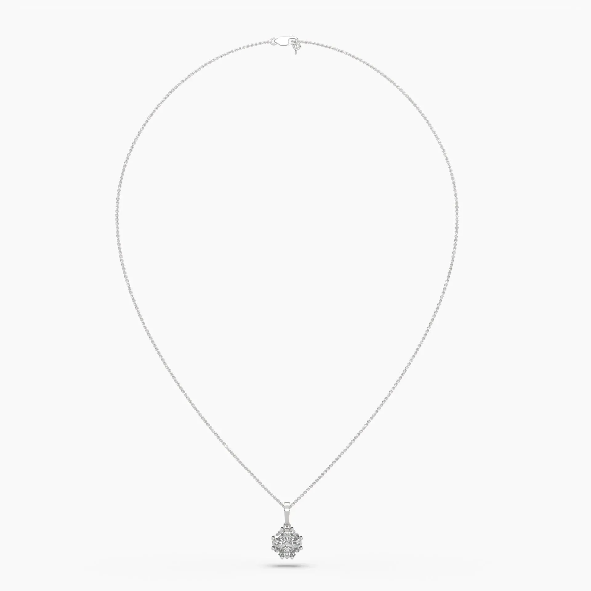 1ctw Heart Clover Lab Grown Diamond Pendant Necklace | 14k Gold