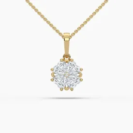 1ctw Heart Clover Lab Grown Diamond Pendant Necklace | 14k Gold