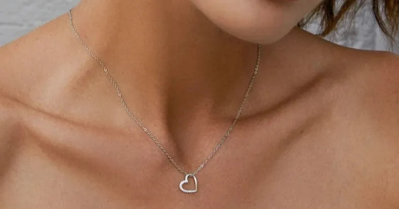 925 Sterling Silver love Chain Necklace