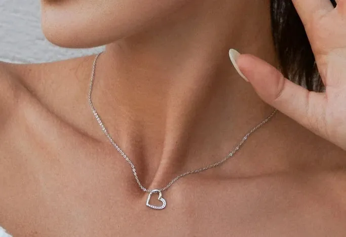 925 Sterling Silver love Chain Necklace