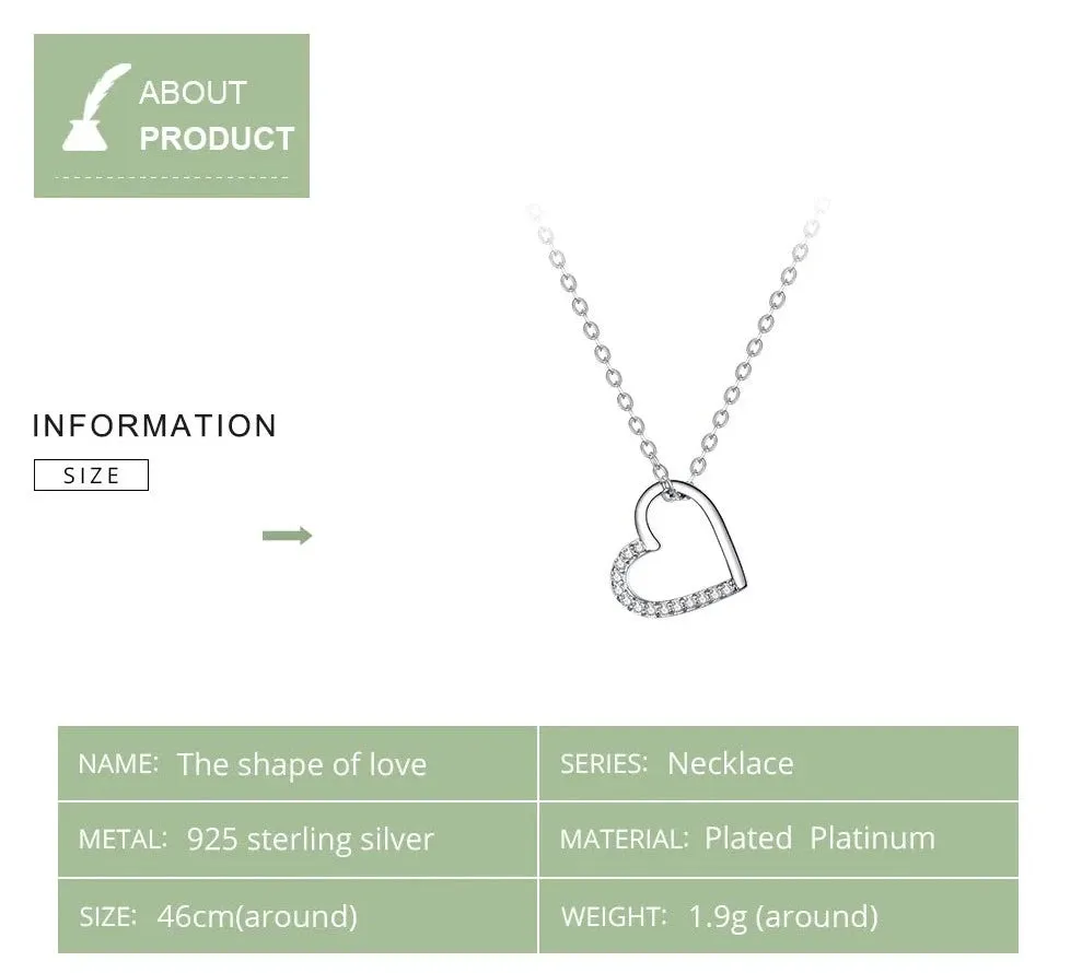 925 Sterling Silver love Chain Necklace