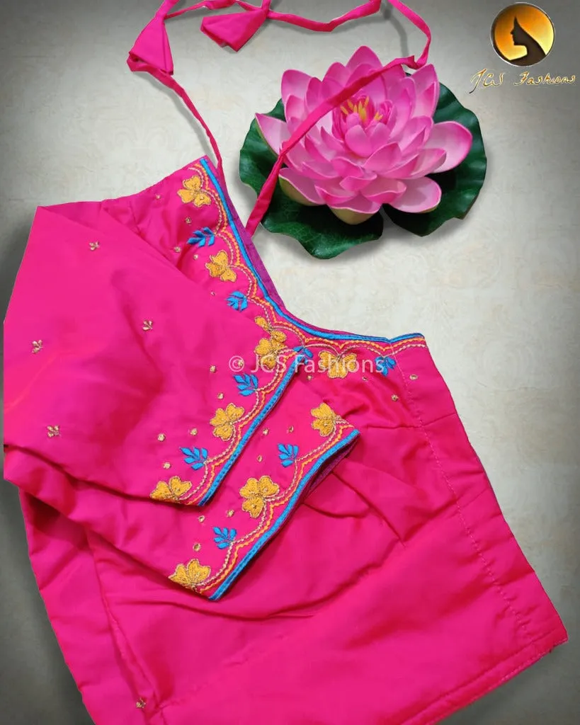 Aari embroidered work butter silk blouses for women