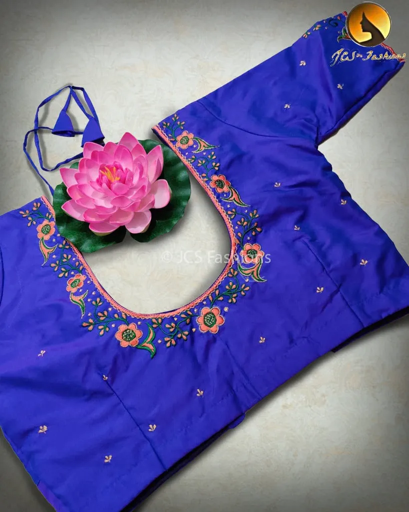 Aari embroidered work butter silk blouses for women