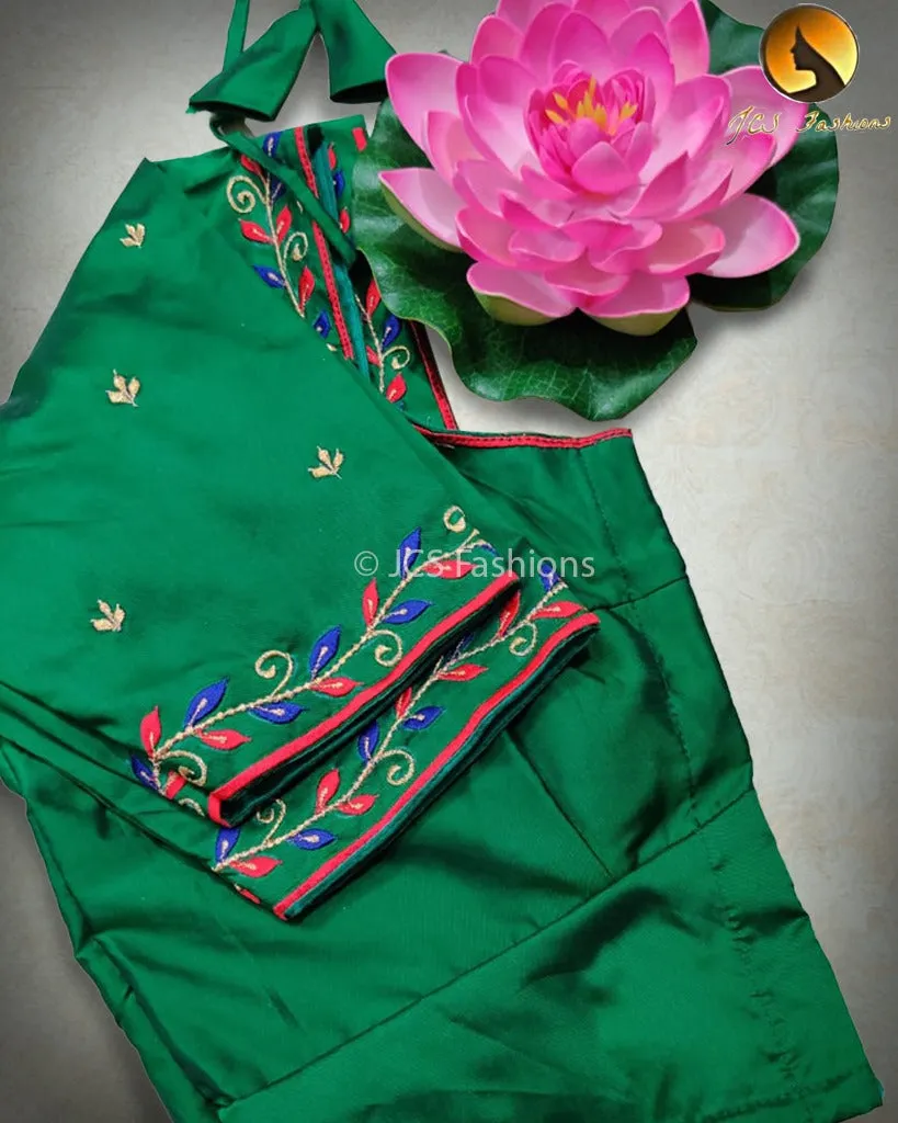 Aari embroidered work butter silk blouses for women