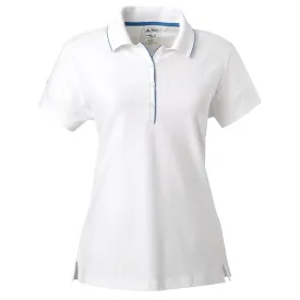 adidas Golf Women's ClimaLite White/Gulf Blue S/S Jersey Polo