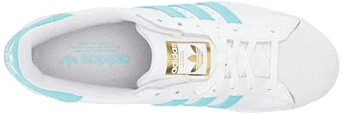 adidas Originals Men's Superstar Sneaker, Pulse Aqua/White/Gold Metallic, 12.5