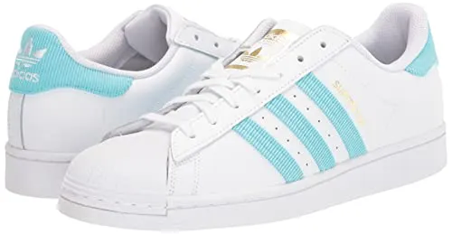 adidas Originals Men's Superstar Sneaker, Pulse Aqua/White/Gold Metallic, 12.5