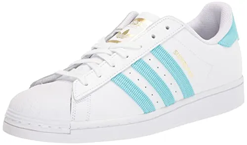 adidas Originals Men's Superstar Sneaker, Pulse Aqua/White/Gold Metallic, 12.5