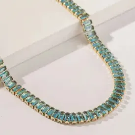 Aqua Baguette Choker Necklace