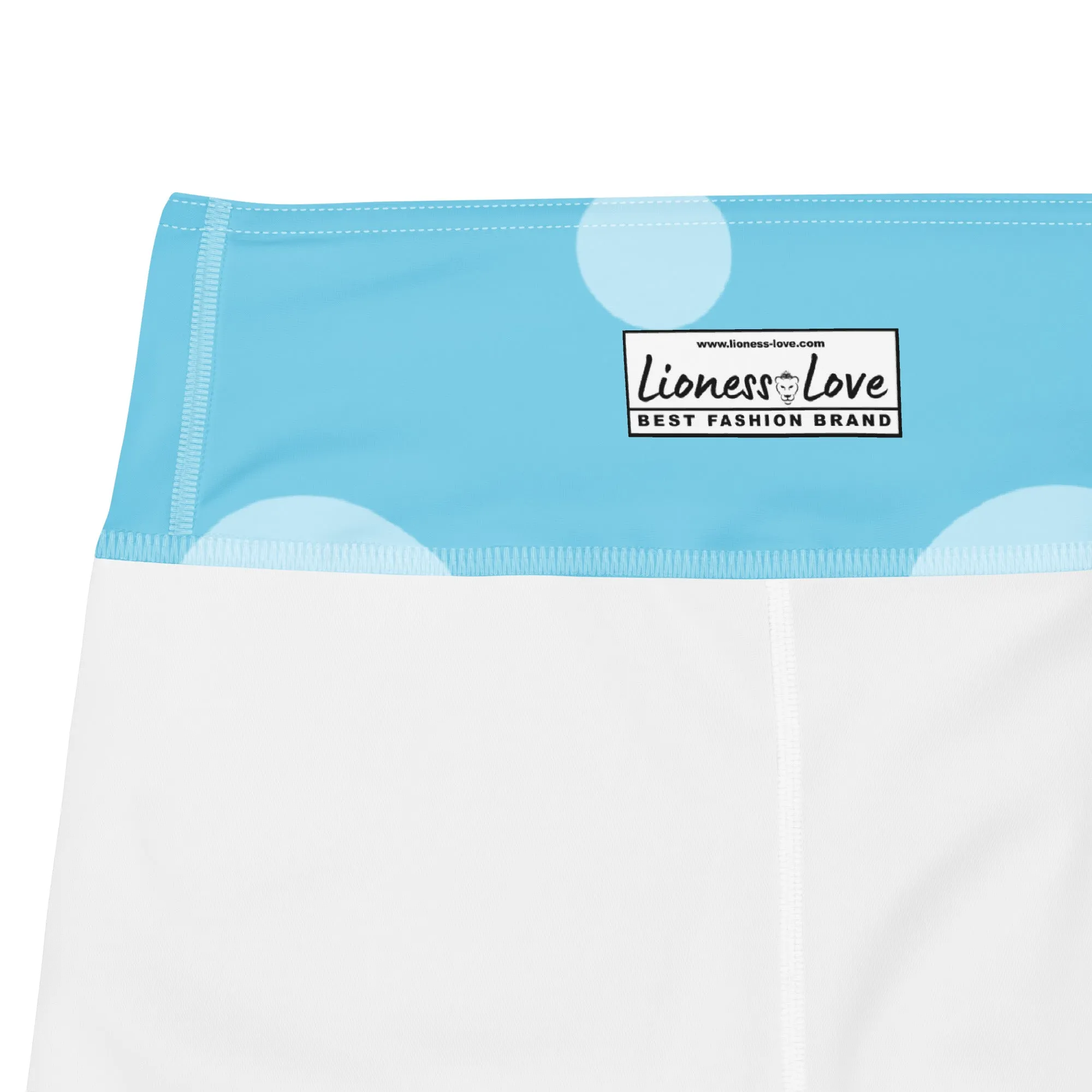 Baby Blue Yoga Capri Leggings Capri Leggings Activewear, lioness-love