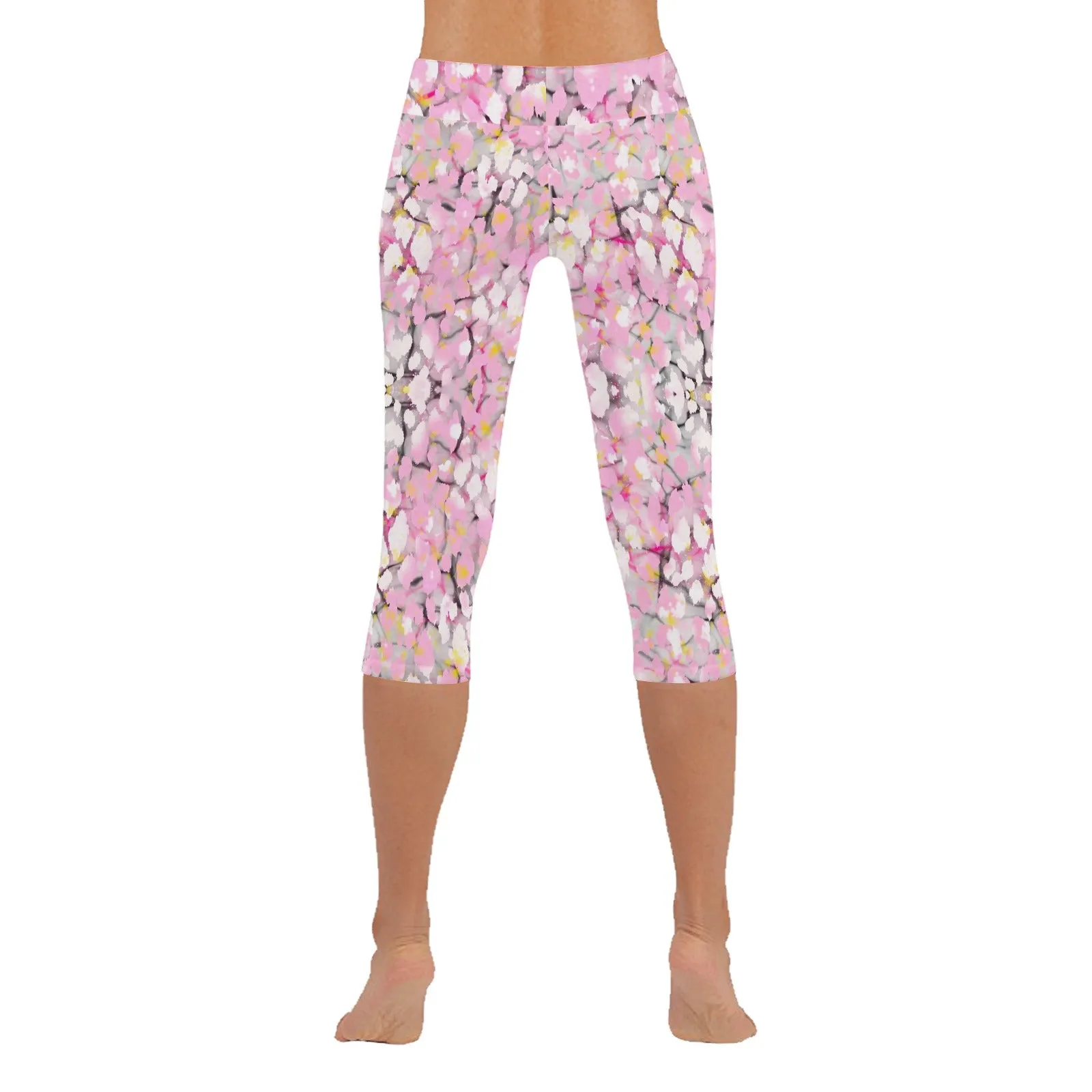 Baby Pink Leopard Plus Capri Leggings up to 5 XL