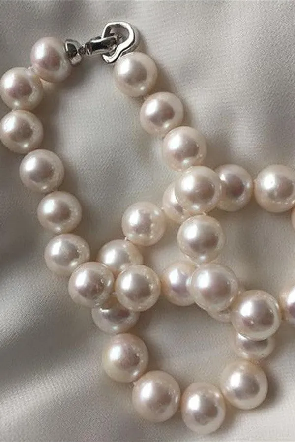 Beautiful Handmade Pretty Round Pearl Necklace P28