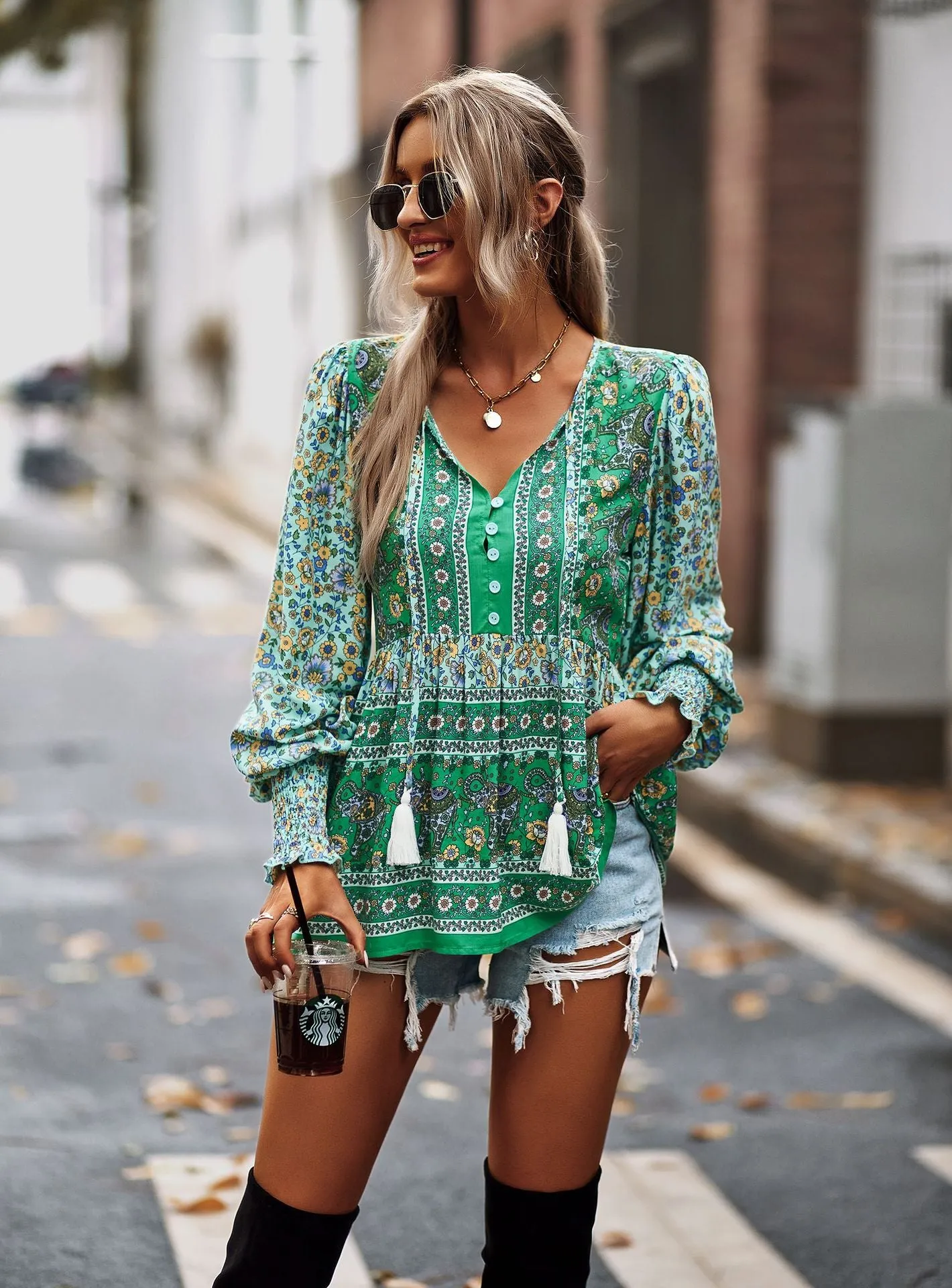 Bohemian Long-sleeved Shirt