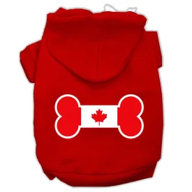 Bone Shaped Canadian Flag Screen Print Pet Hoodies Red XXXL(20)