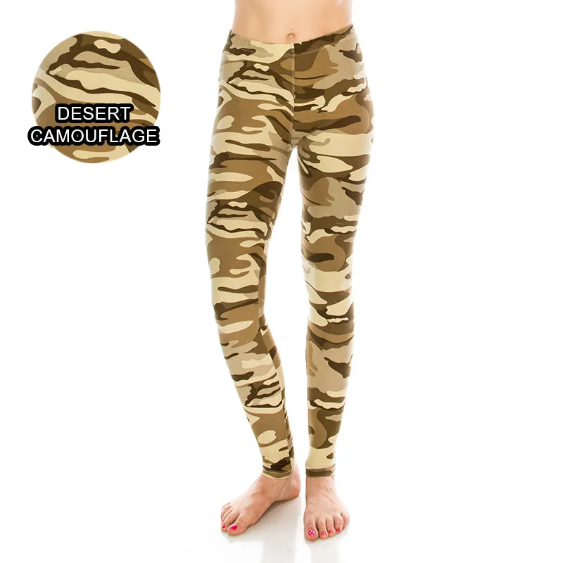 Camouflage Patterned Ultra Soft Leggings (Regular/Plus Size)