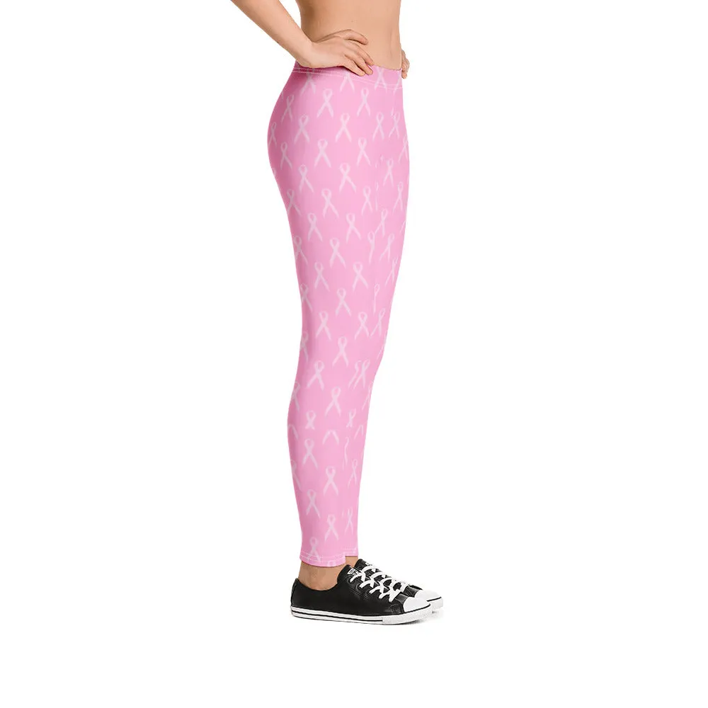 Cancer Pink Ribbon Leggings