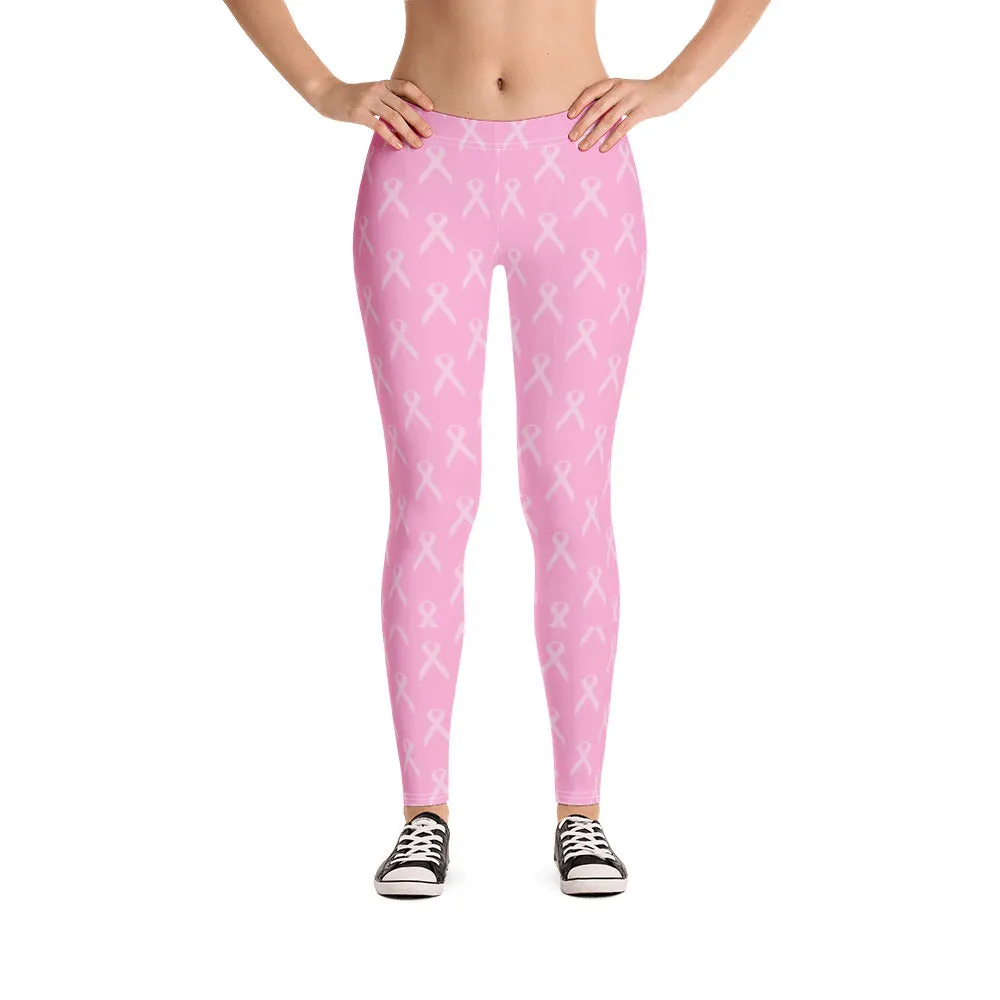 Cancer Pink Ribbon Leggings