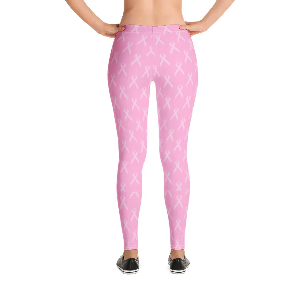 Cancer Pink Ribbon Leggings