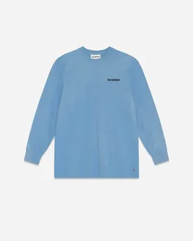 Casual Long Sleeve Tee - Faded Blue