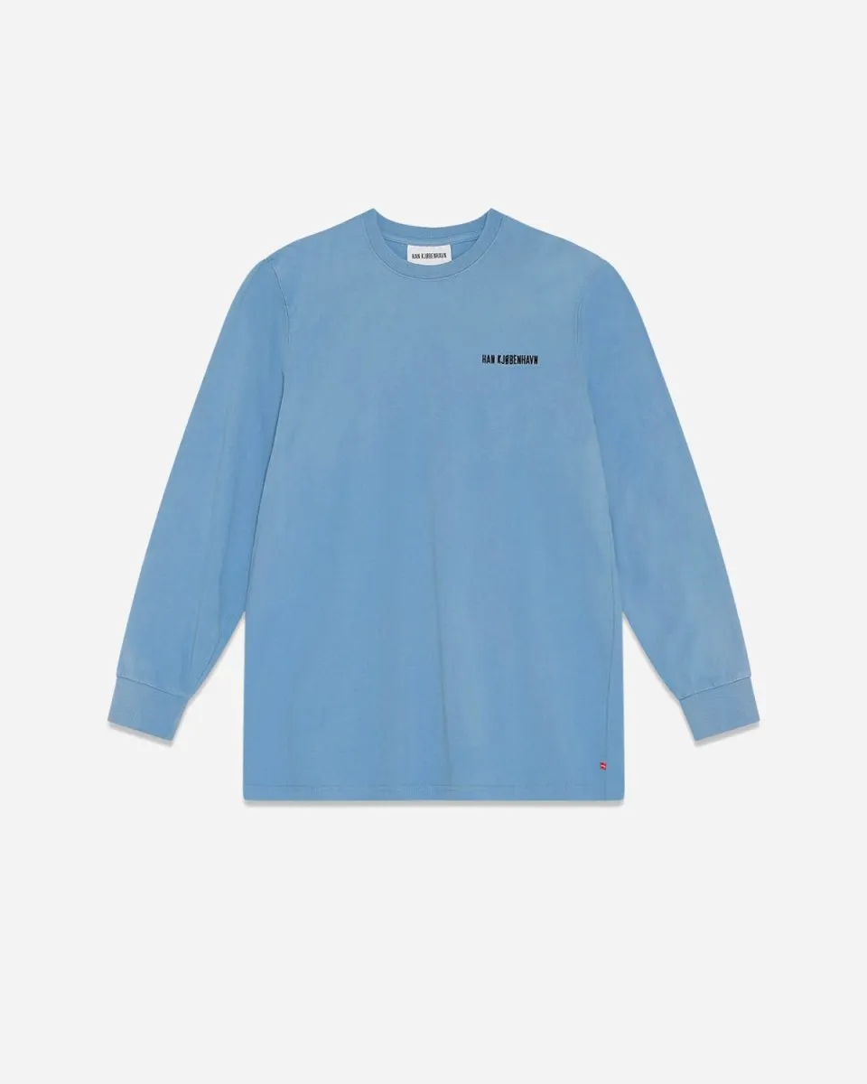 Casual Long Sleeve Tee - Faded Blue