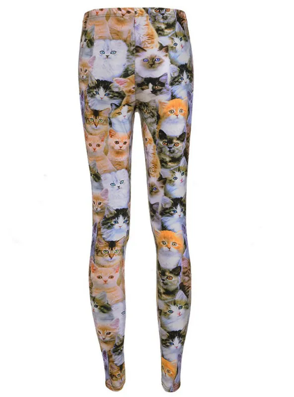 Cats Leggings Digital Print Pants Trousers