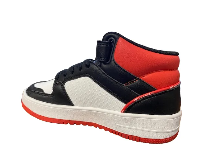 Champion Scarpa alta da ragazzo con laccio e strappo Rebound 2.0 Mid GS S32413 KK003 black-navy-red