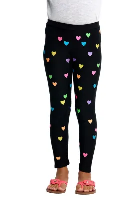 Chaser Rainbow Heart Black Leggings