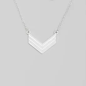 Chevron Charm Silver Necklace