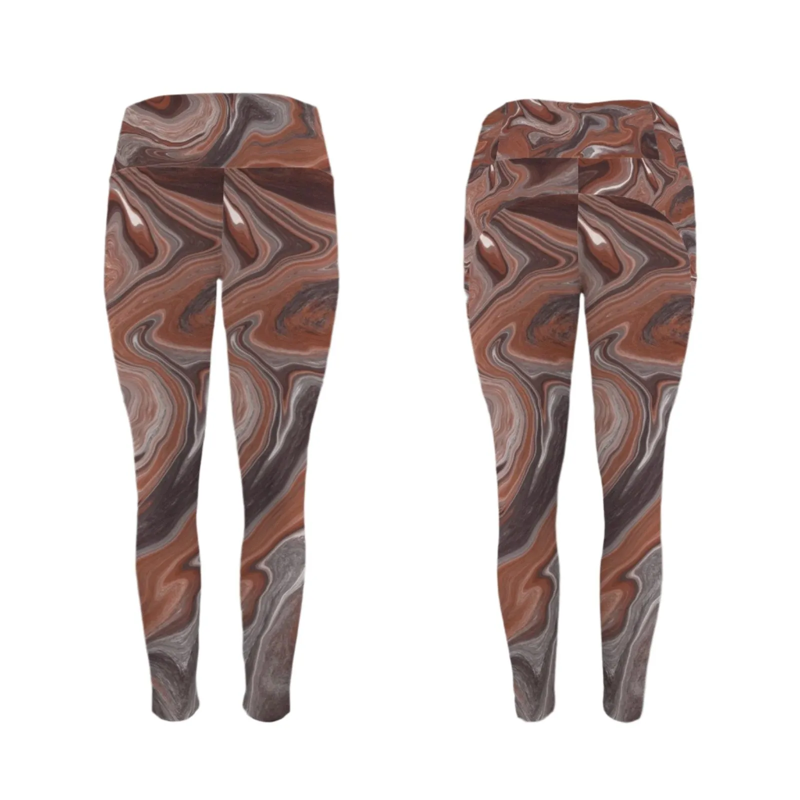 Choc Swirl Leggings with Pockets up to 5 XL (FWS)