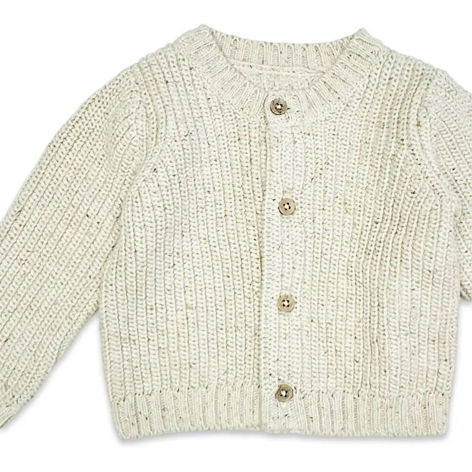 Classic Chunky Knit Button Sweater Cardigan (Organic Cotton):Viverano