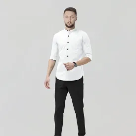 Classic Hemp and Bamboo Shirt in Solid White