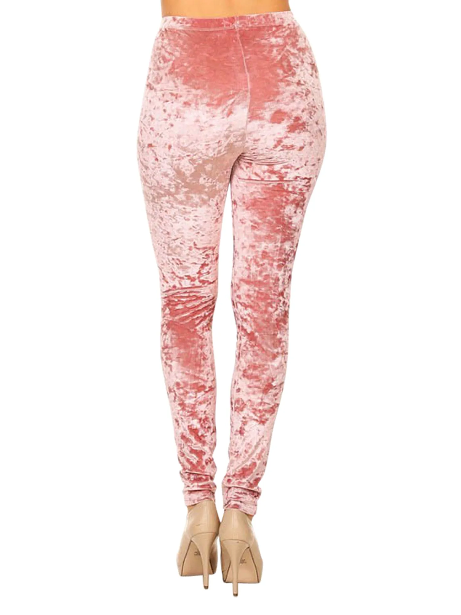 Crushed Velvet Velour Womens Stretchy Leggings