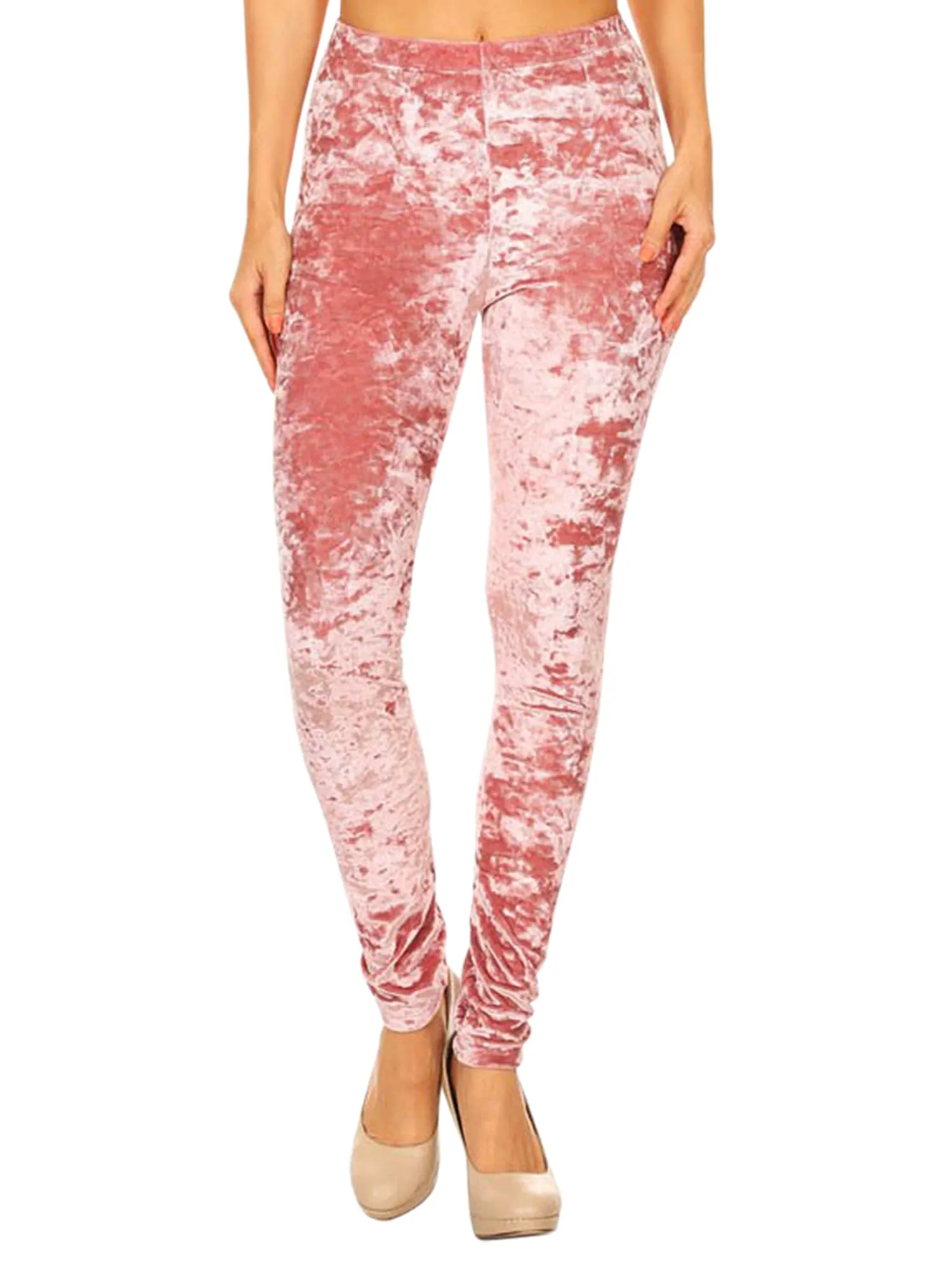 Crushed Velvet Velour Womens Stretchy Leggings