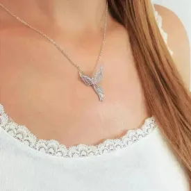 Diamond Modern Angel Pendant Necklace for Women