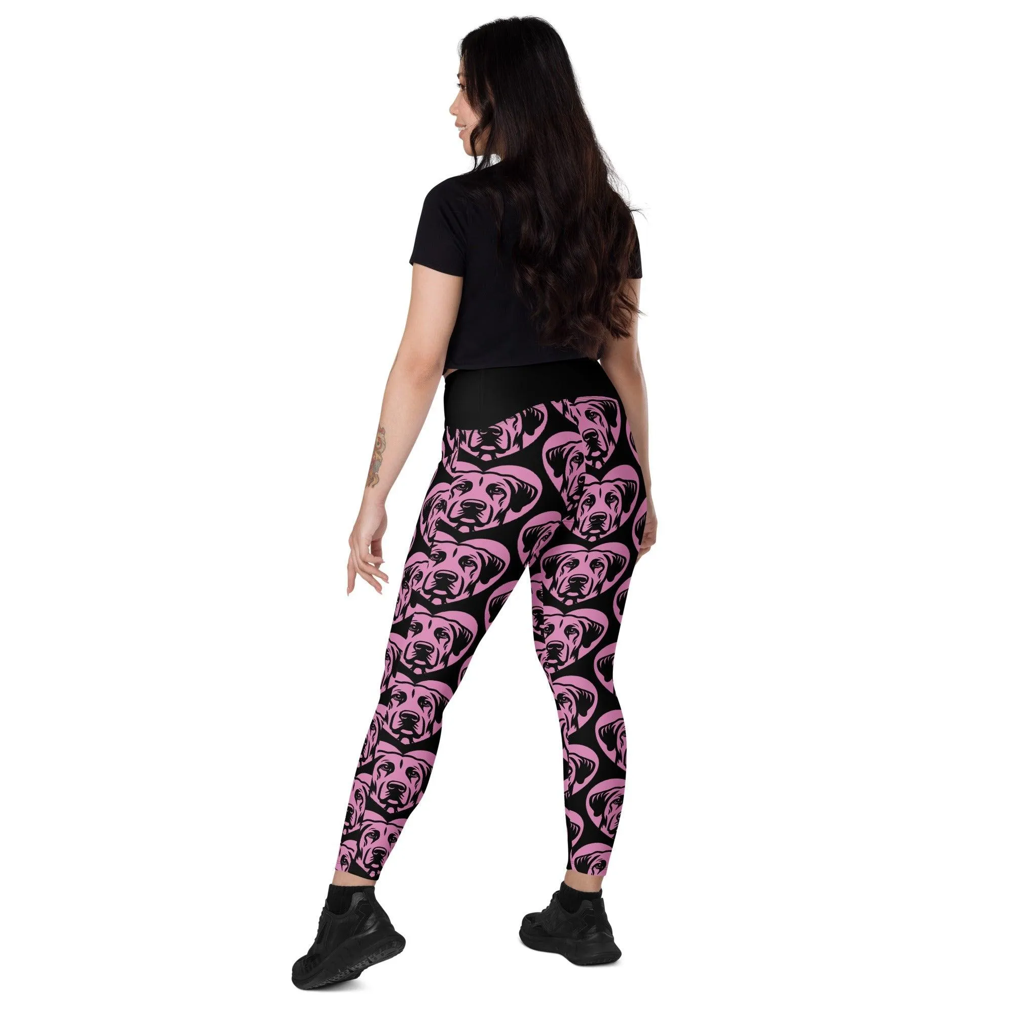 DOG BREED LEGGINGS with pockets - ANATOLIAN SHEPHERD - HERTTAHOUND - pink