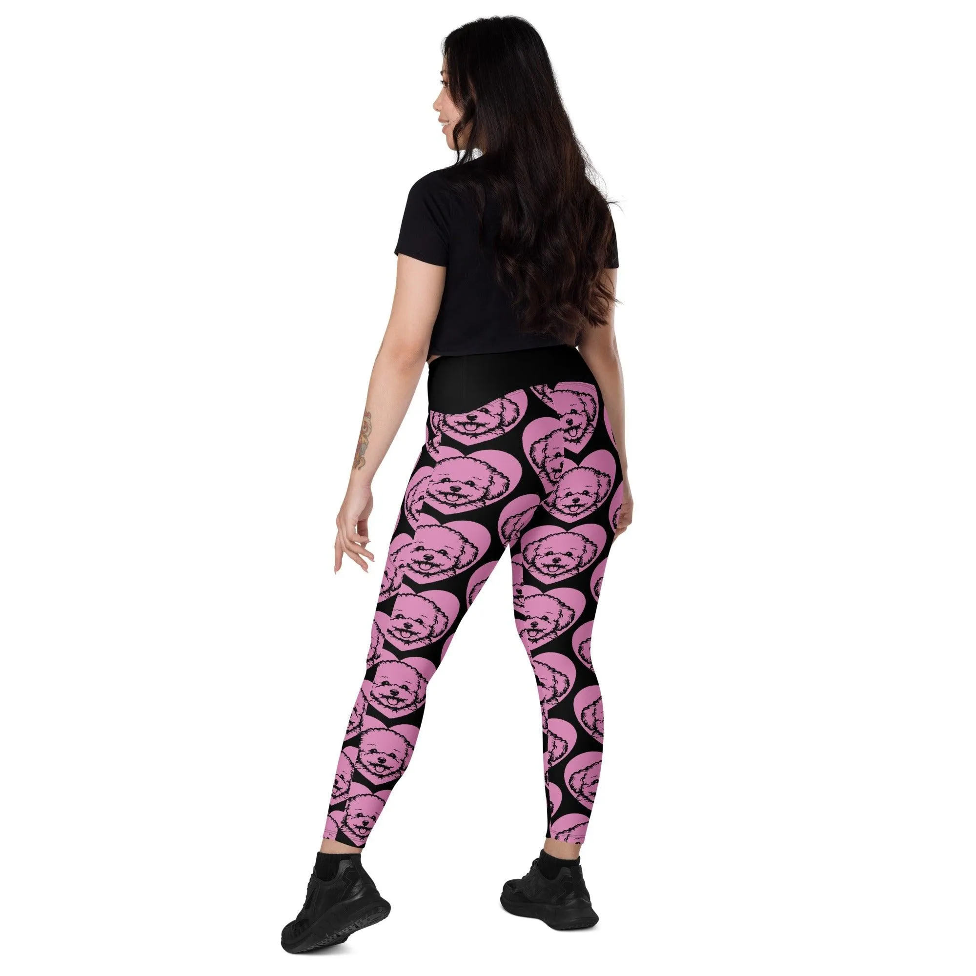 DOG BREED LEGGINGS with pockets - BICHON FRISÉ - HERTTAHOUND - pink