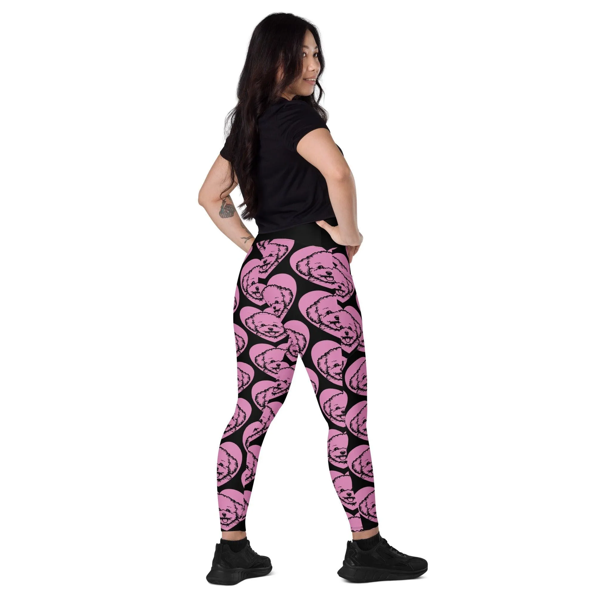 DOG BREED LEGGINGS with pockets - BICHON FRISÉ - HERTTAHOUND - pink