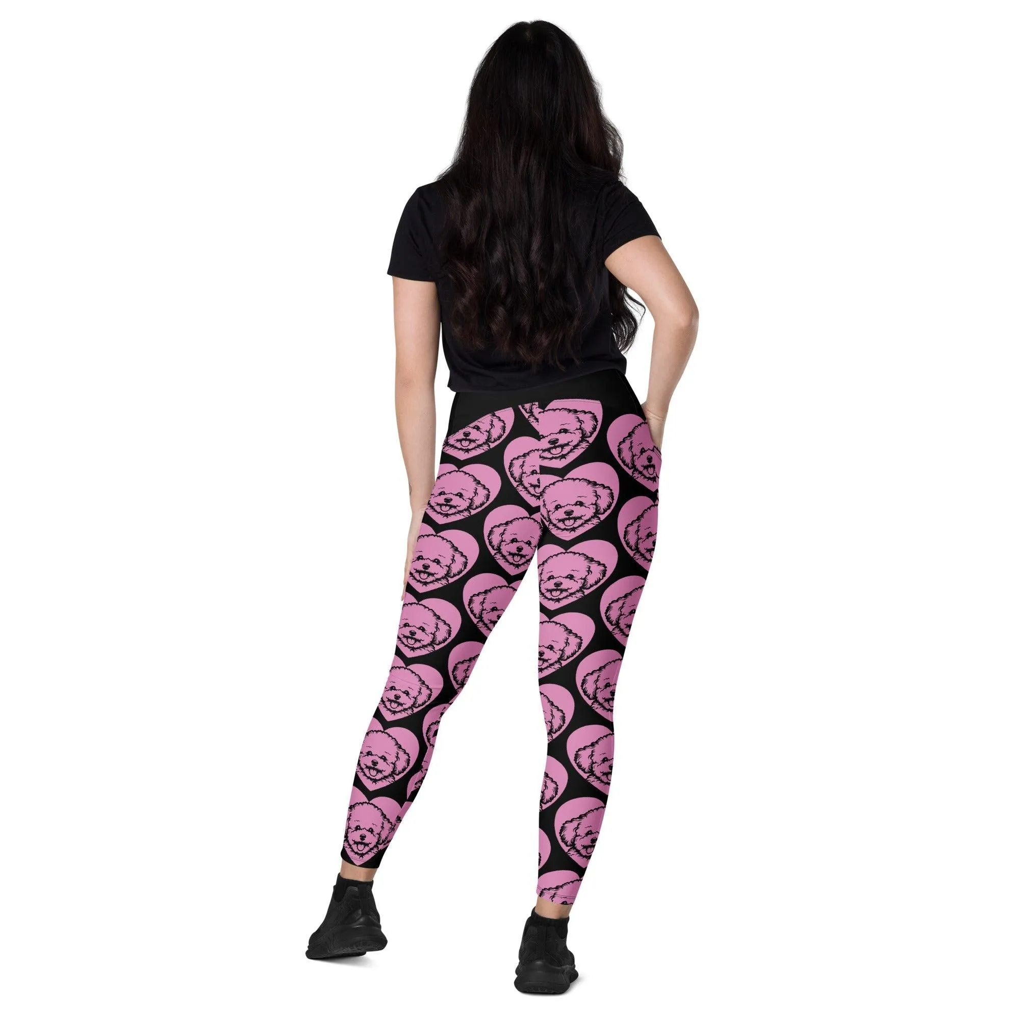 DOG BREED LEGGINGS with pockets - BICHON FRISÉ - HERTTAHOUND - pink