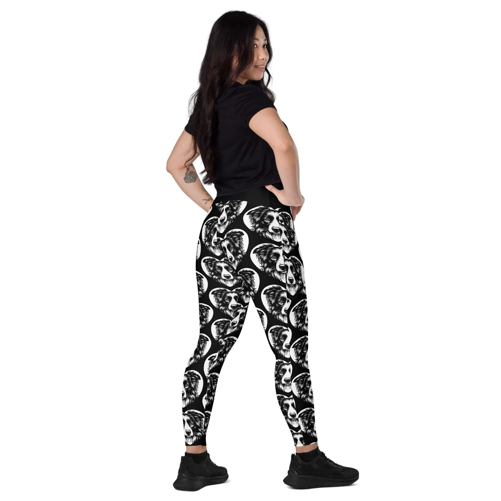 DOG BREED LEGGINGS with pockets - BORDER COLLIE - HERTTAHOUND