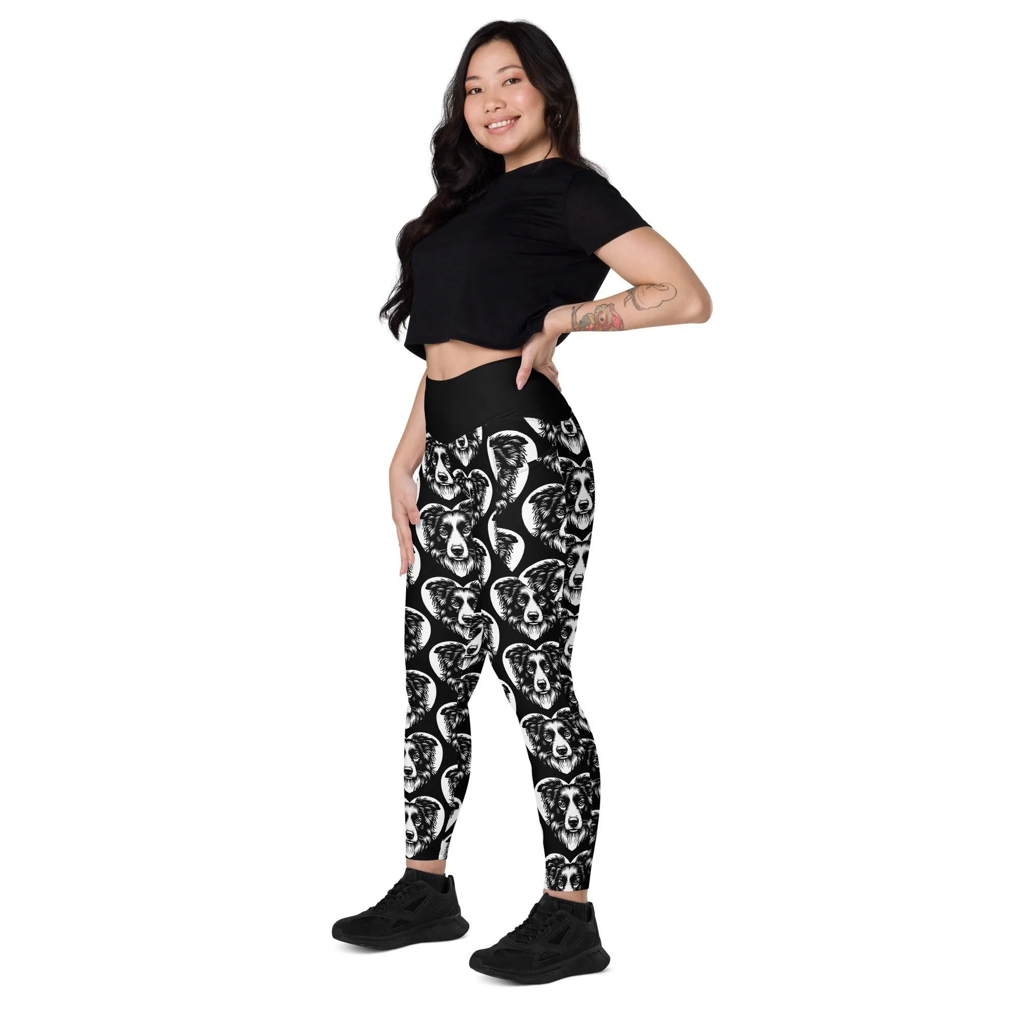 DOG BREED LEGGINGS with pockets - BORDER COLLIE - HERTTAHOUND