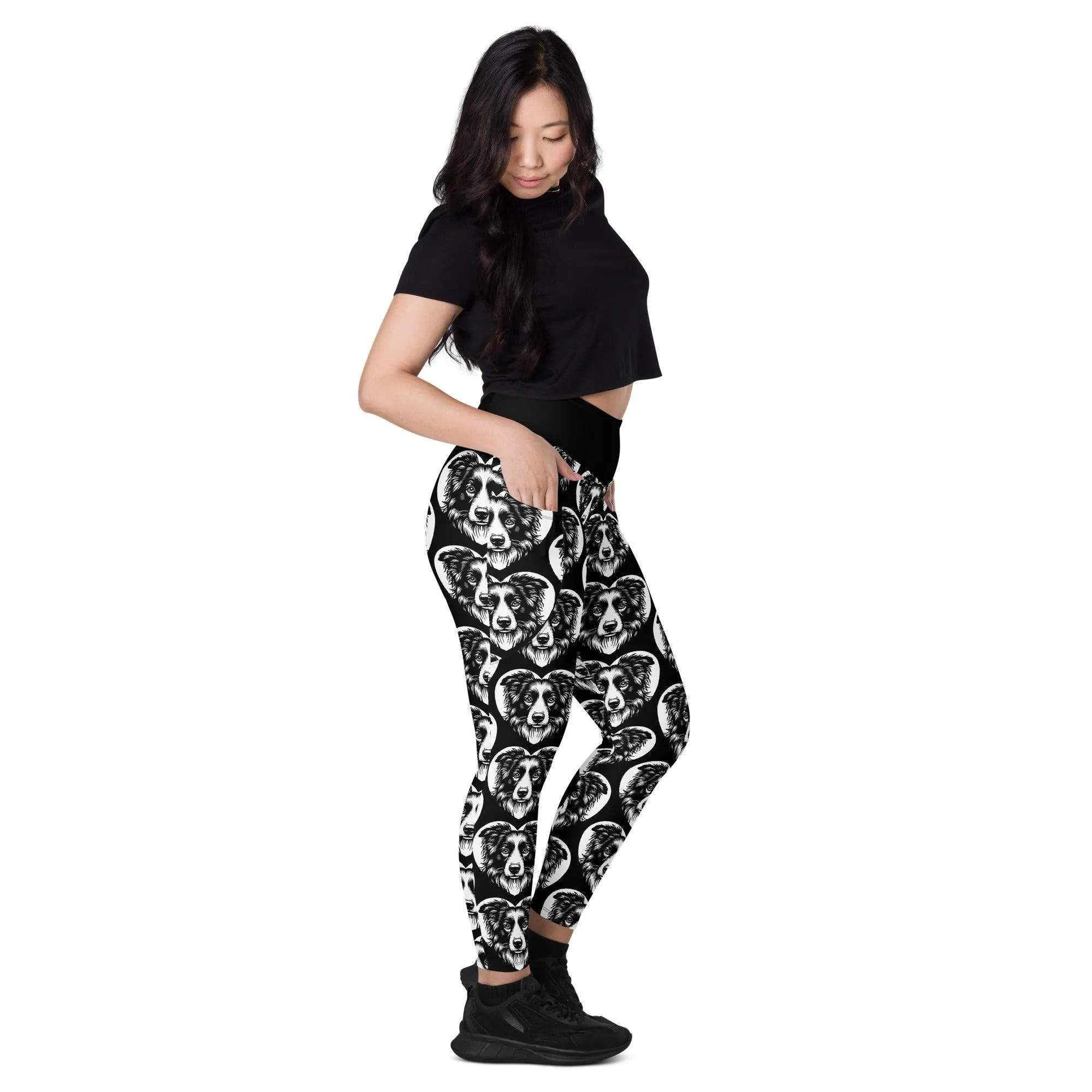 DOG BREED LEGGINGS with pockets - BORDER COLLIE - HERTTAHOUND