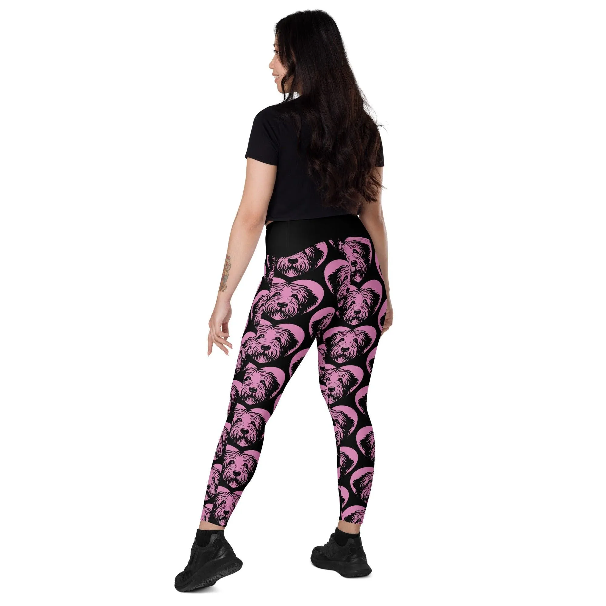 DOG BREED LEGGINGS with pockets - KOMONDOR - HERTTAHOUND - pink