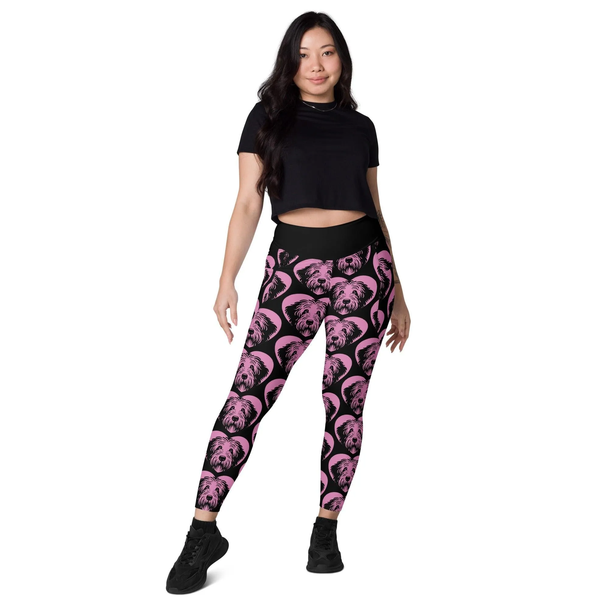 DOG BREED LEGGINGS with pockets - KOMONDOR - HERTTAHOUND - pink