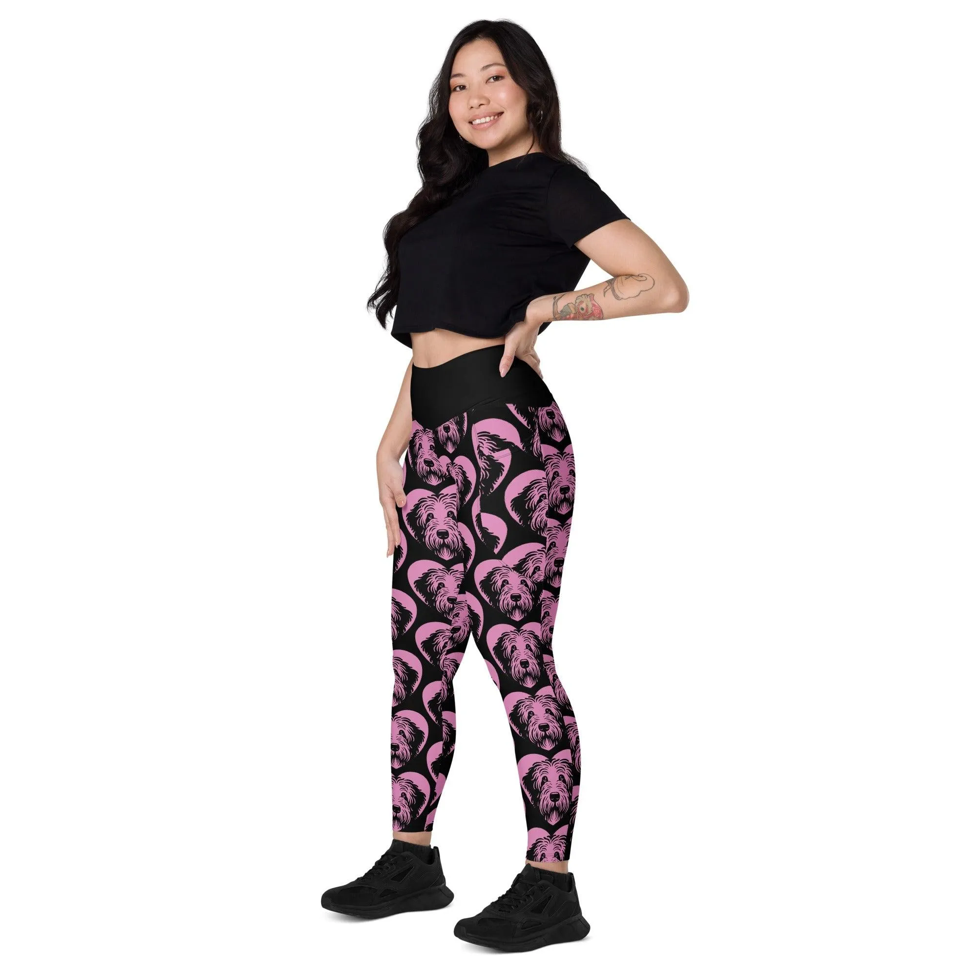 DOG BREED LEGGINGS with pockets - KOMONDOR - HERTTAHOUND - pink