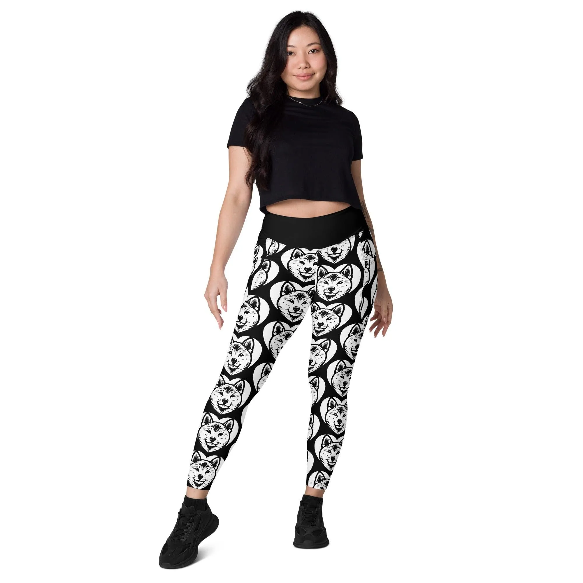 DOG BREED LEGGINGS with pockets - SHIBA INU - HERTTAHOUND