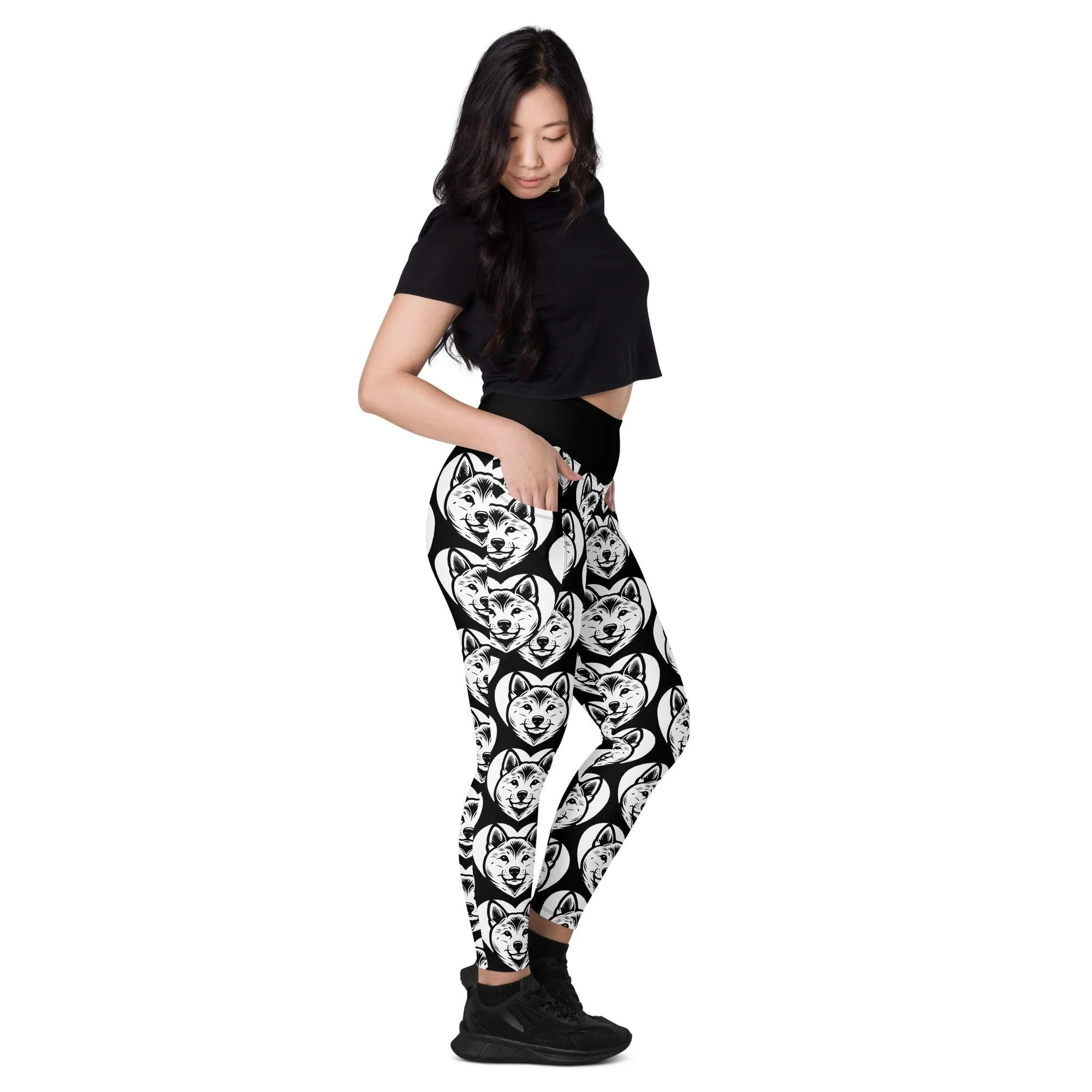 DOG BREED LEGGINGS with pockets - SHIBA INU - HERTTAHOUND