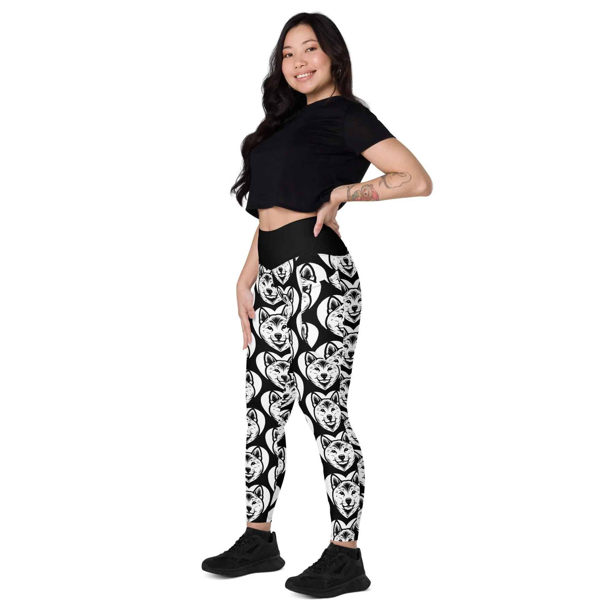 DOG BREED LEGGINGS with pockets - SHIBA INU - HERTTAHOUND