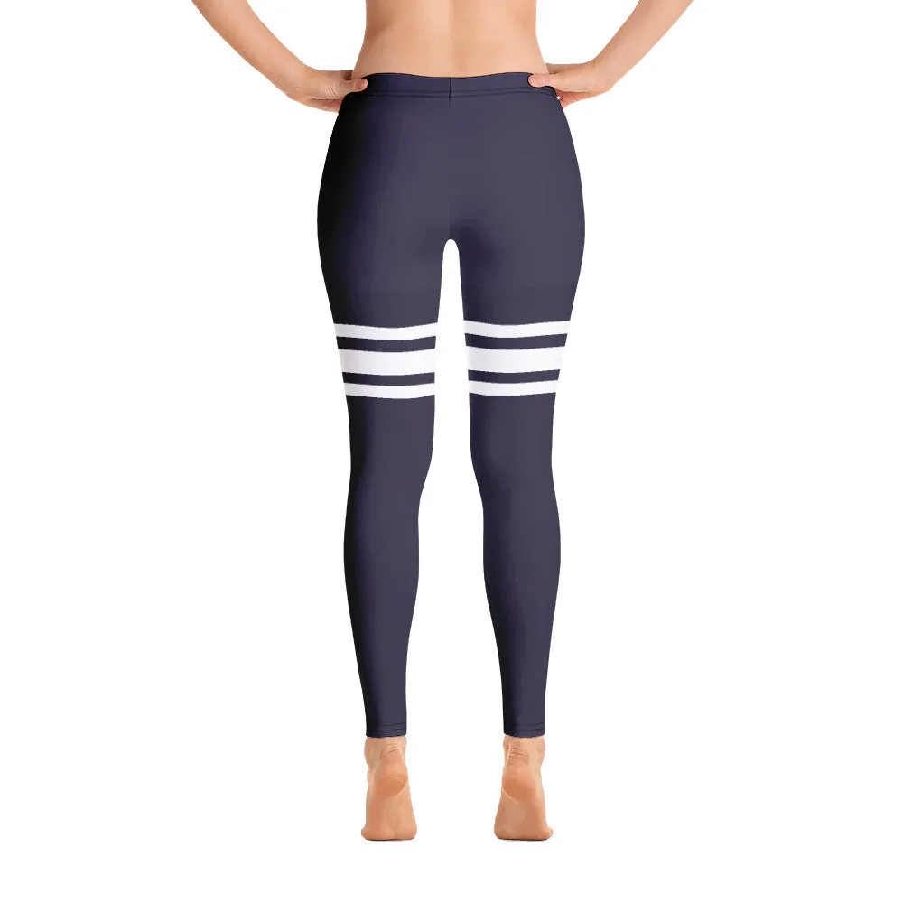 ELEVATED ESSENTIALS, SLIM AND SCULPT LEGGING THIGH HIGH SLATE BLUE