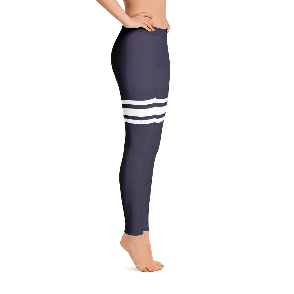 ELEVATED ESSENTIALS, SLIM AND SCULPT LEGGING THIGH HIGH SLATE BLUE